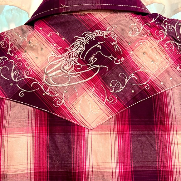 Cowgirl Hardware Girls Pearl Snap Sparkle Western Rodeo Shirt - Picture 6 of 9